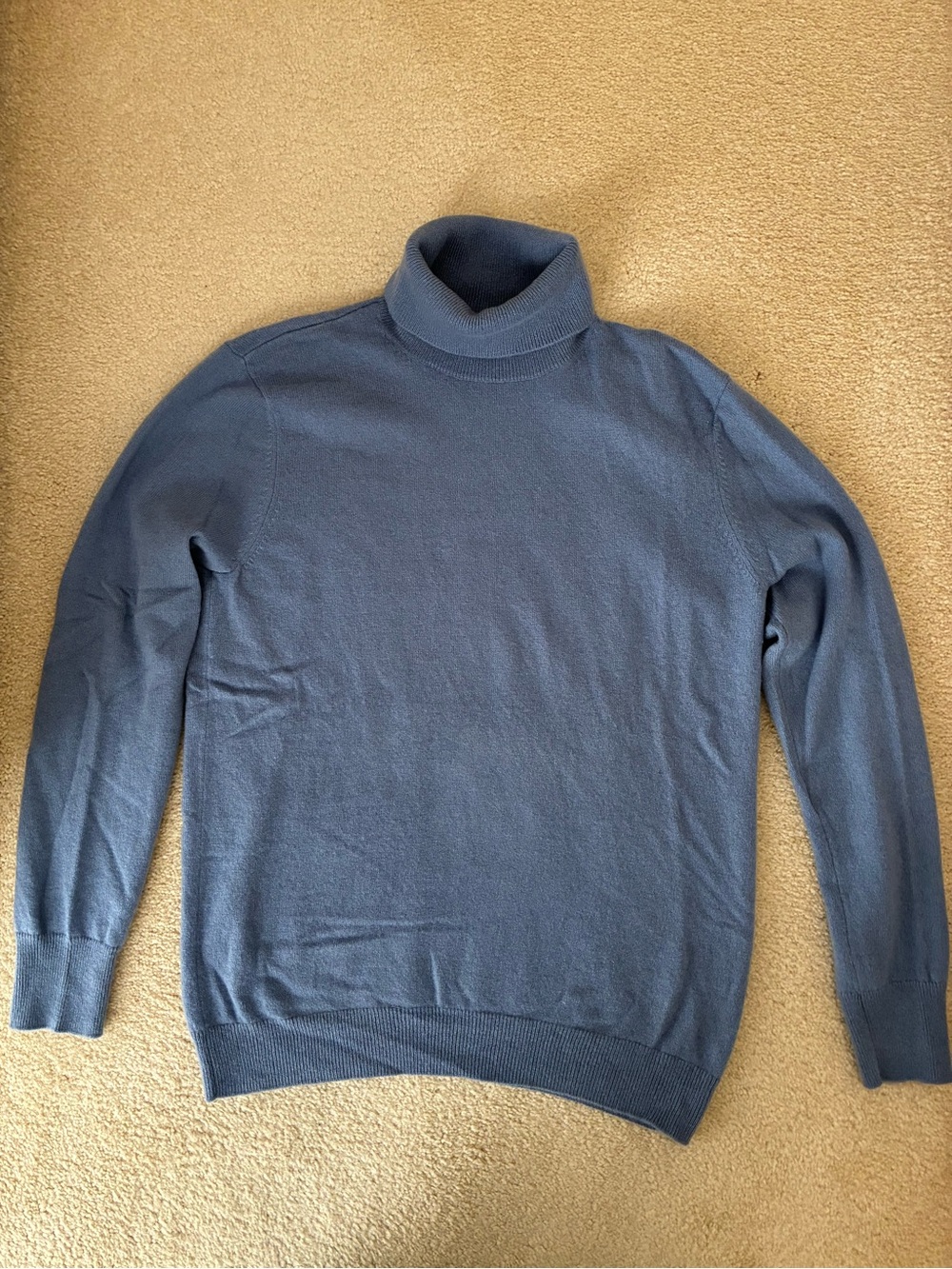 Slate Blue Cashmere Women's Turtleneck Sweater